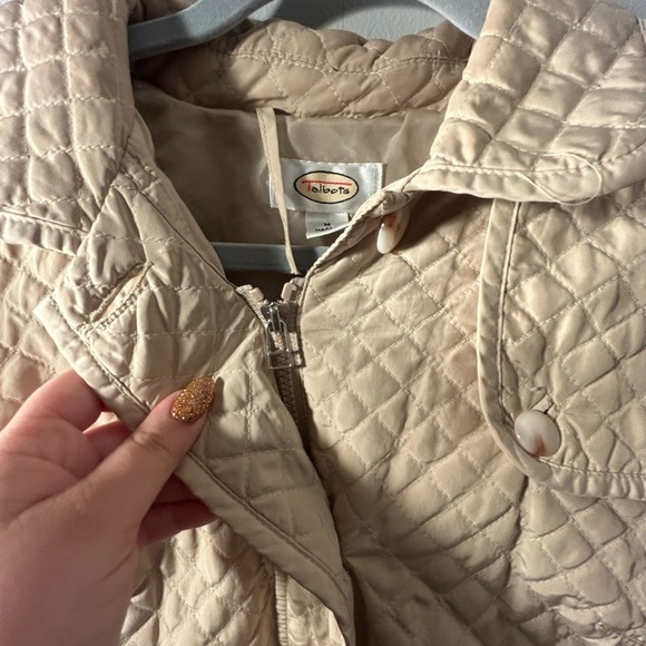 Talbots Quilted Beige Utility Jacket - Picture 5 of 7